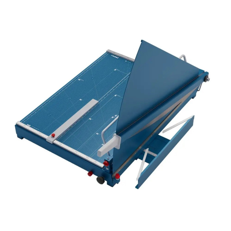 Detalle del sistema de seguridad y mango ergonómico en cizalla Dahle 589